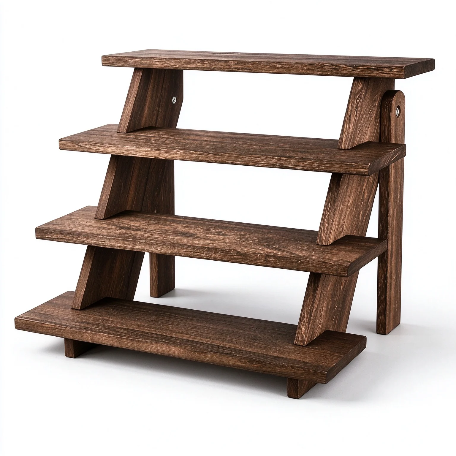 4-Tier Wooden Display Stand, Tiered Countertop Shelf for Desserts, Jewelry, Skincare & Retail Display