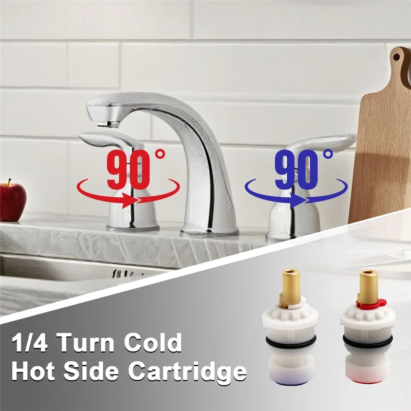 ABKO-Replacement Stem Disc 1/4 Turn Faucet Cartridge Cold& Hot Side For Pfister 48/143/149 Series- 1 Pair(9608020 960806