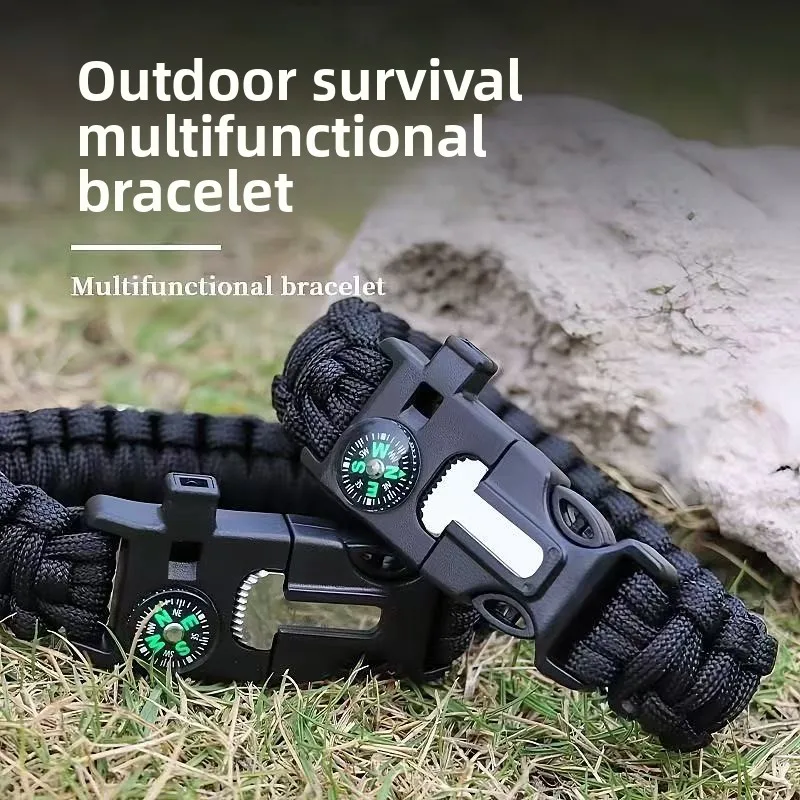 متعددة الوظائف 7 الأساسية سوار Paracord مع البوصلة بقاء حبل للتخييم في الهواء الطلق المشي لمسافات طويلة الإنقاذ في حالات الطوارئ التكتيكية والعتاد #3