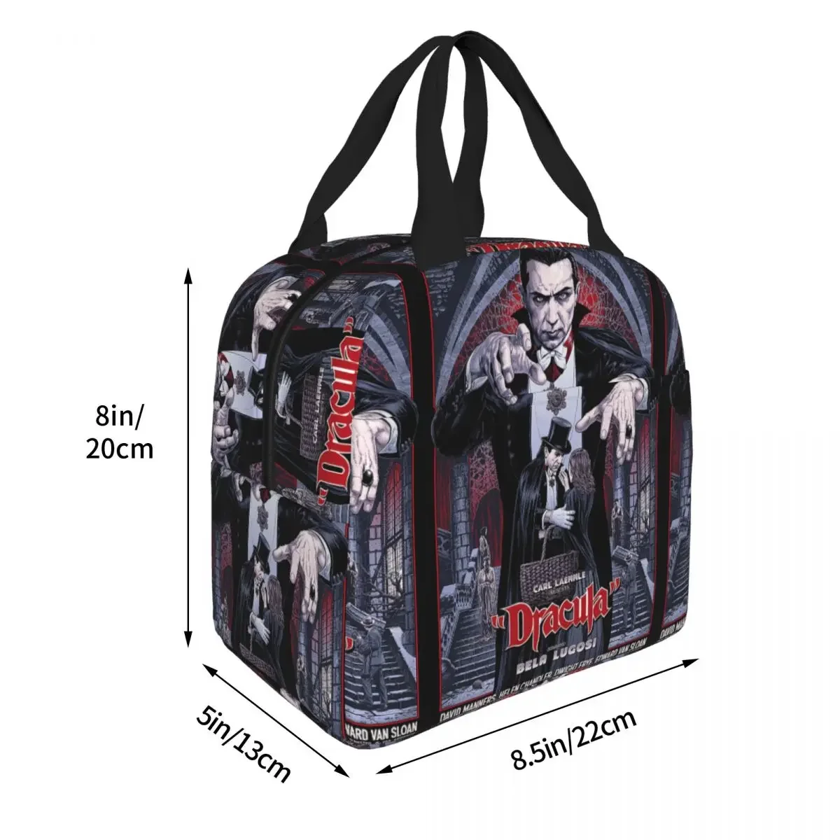 Horror Of Dracula 3 Insulated Lunch Bag Cooler Bag Lunch Container Horror of Dracula Tote Lunch Box Food Storage Bags Travel