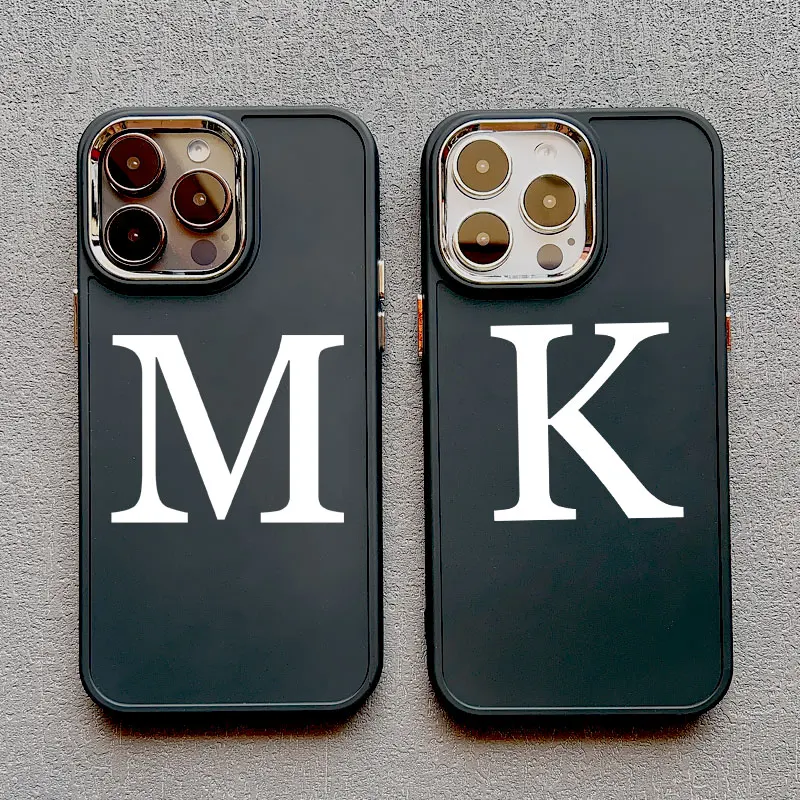 Pierwsza nazwa Inicjały Litera A Z Modne etui na telefon do iPhone'a 14 13 12 11 15 Pro Max 8 Plus X XS XR Luksusowe białe zwykłe miękkie etui