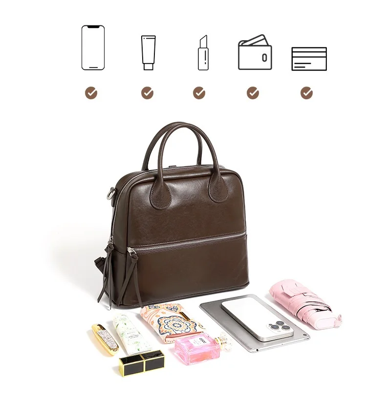 100% mochilas femininas de couro genuíno moda menina sacos escolares retro saco de viagem senhoras estilingue sacos