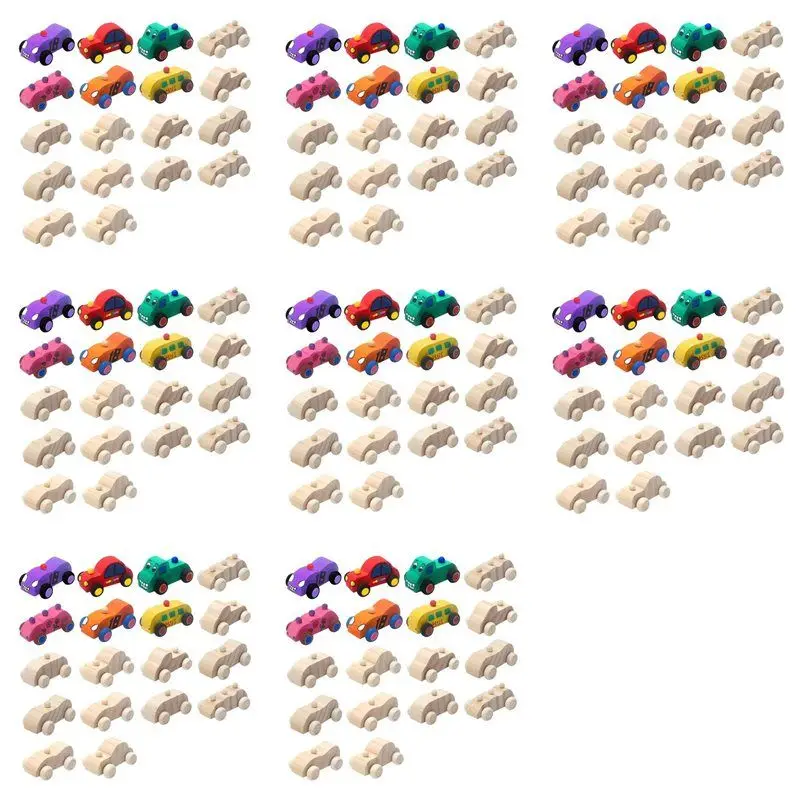 

【PRICE REDUCT】144 Pack DIY Wood Car Unfinished Wooden Cars To Paint Wooden Craft Cars For Home Activities Craft Projects Fa