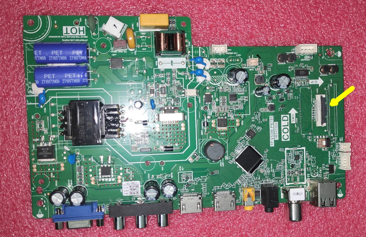 ¡Envío gratis! TP.V53W.PB785 3MSV53D0 placa base de TV tres en uno bien probada, tres interfaces