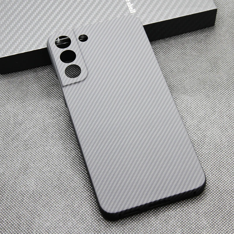 Carbon fiber phone case for Samsung galaxy S22Plus light Thin High-strength 600D fine lines aramid fiber protective shell