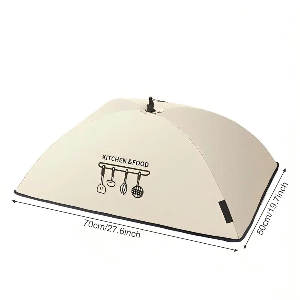 Aluminum Polyester Food Cover Foldable Dust Insulation for Outdoor Meals Kitchen Storage 70cm Round 50x70cm Square