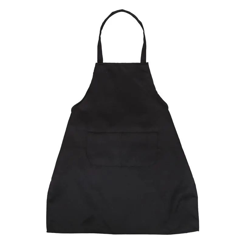AC23-8X Unisex 2 Pocket Black Kitchen Apron Bib, One Size In Medium