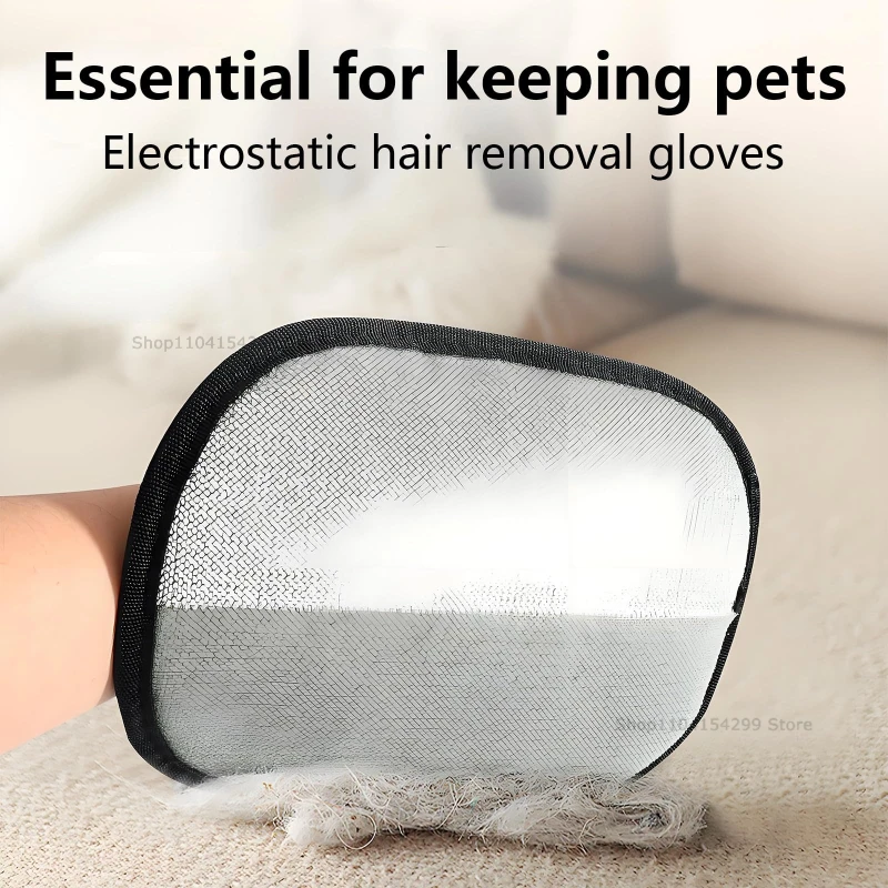 Pet Hair Remover Glove Electrostatic for Cats and Dogs Reusable Pet Fur Cleaning Mitt for Furniture Sofa Carpet Bedding Clothes