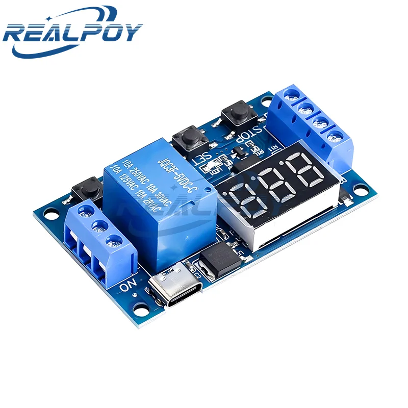 1 Channel 5V Relay 6-30V Relay Module OFF/ON Switch Trigger Time Delay Circuit Timer Cycle 999 minutes Adjustable XY-J02 image 2