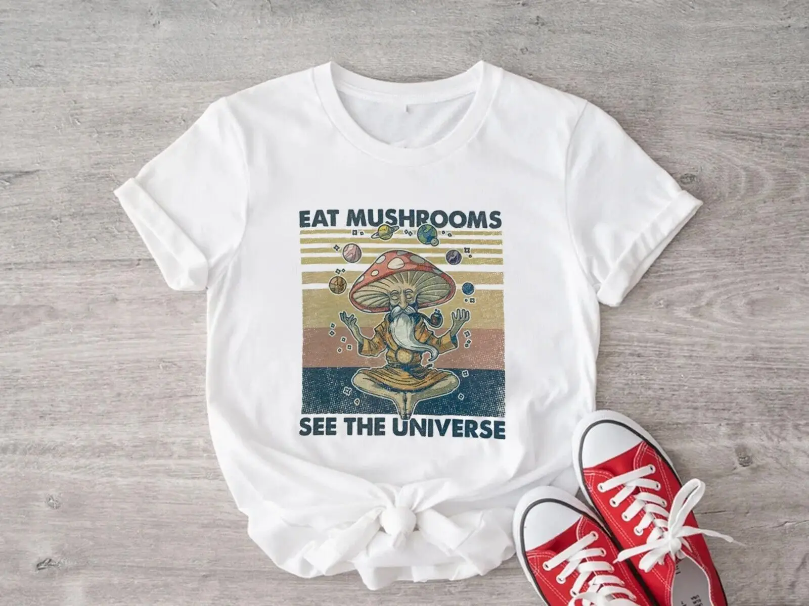 

Mushroom Exploration Space Shirt Vintage Eat Mushrooms See the Universe T-shirt