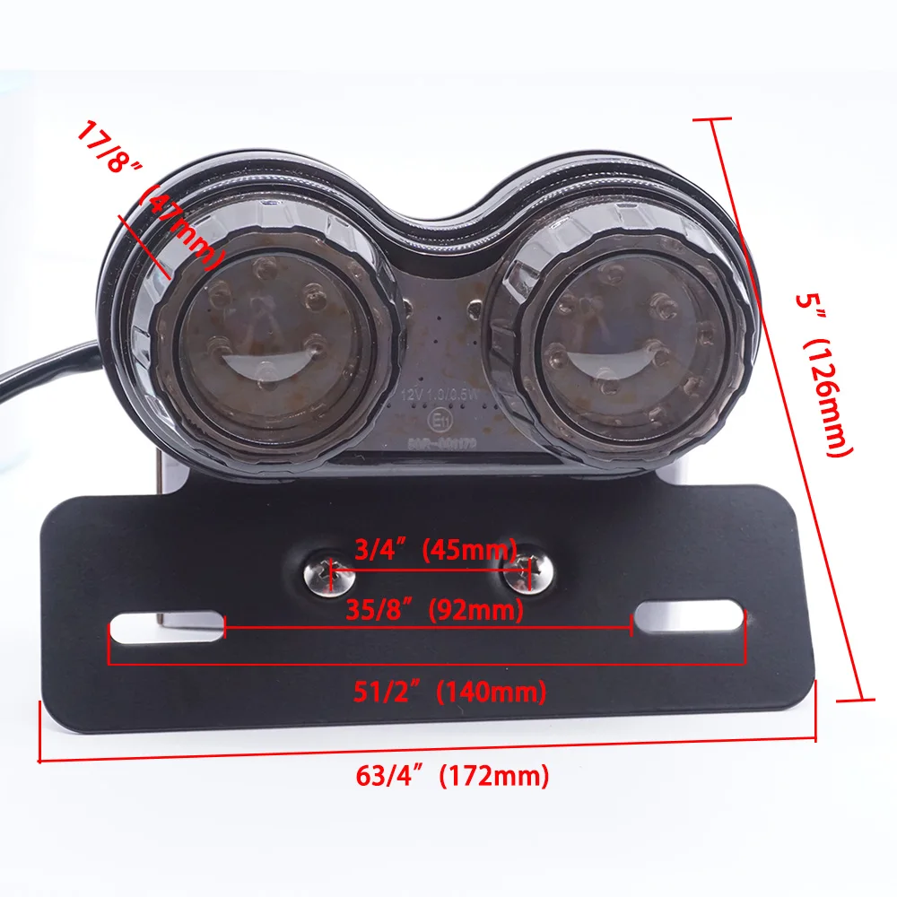 12 فولت دراجة نارية الذيل ضوء لوحة ترخيص حامل بدوره إشارات الفرامل وقف أضواء بدوره إشارة الفرامل ضوء مخصص مقهى المتسابق مصباح #3