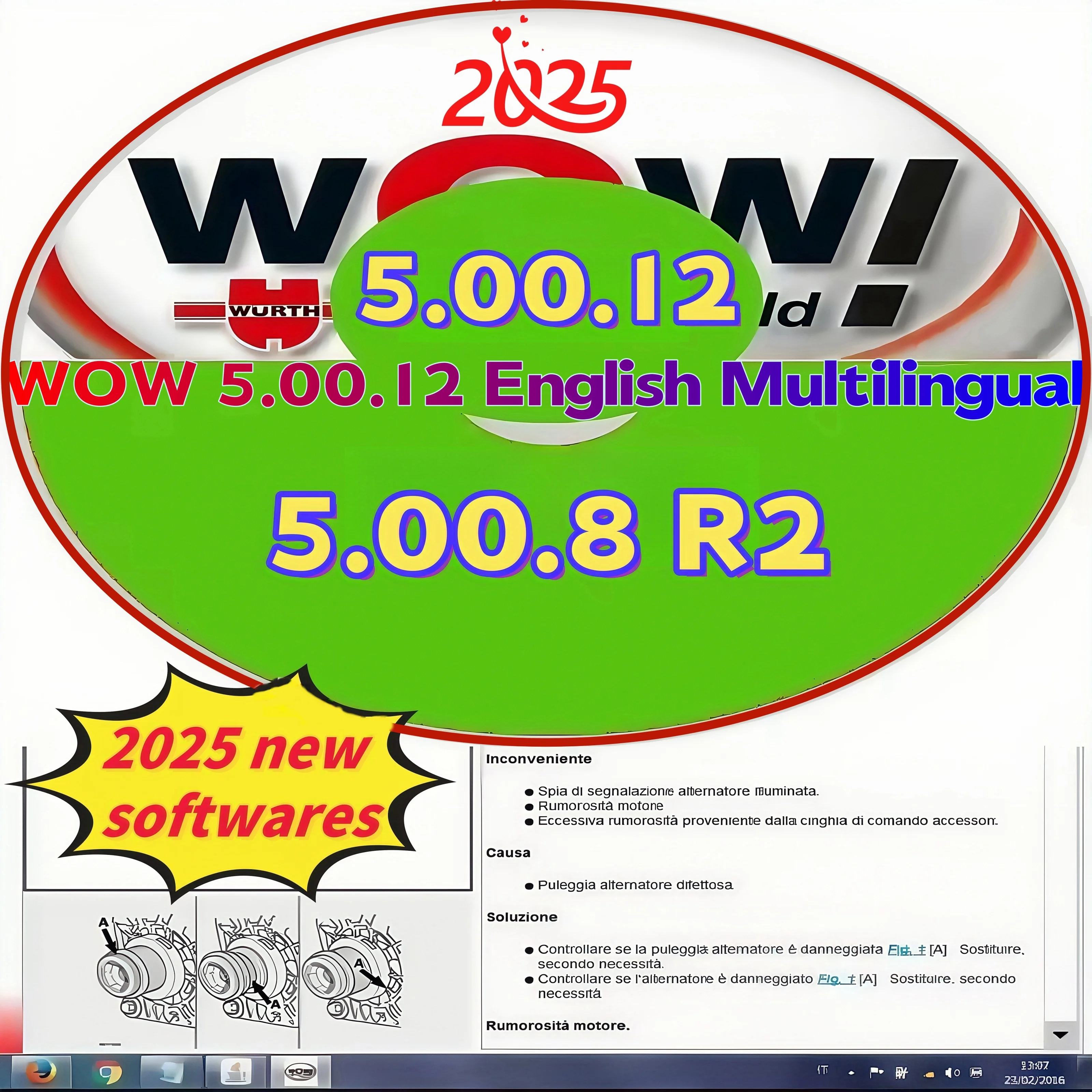 Wurth Wow 5.00.12 Diagnostic Magic 5.00.8 R2, with Kengen Tool, 9 Languages at Your Fingertips, Diagnosis Without Borders