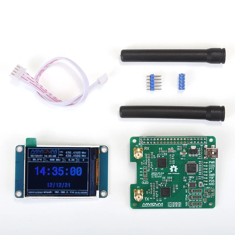 MMDVM_HS_Dual_Hat Duplex MMDVM Hotspot P25 DMR YSF for Raspberry Pi Revision 1.3+2.2inch TJC LCD Display