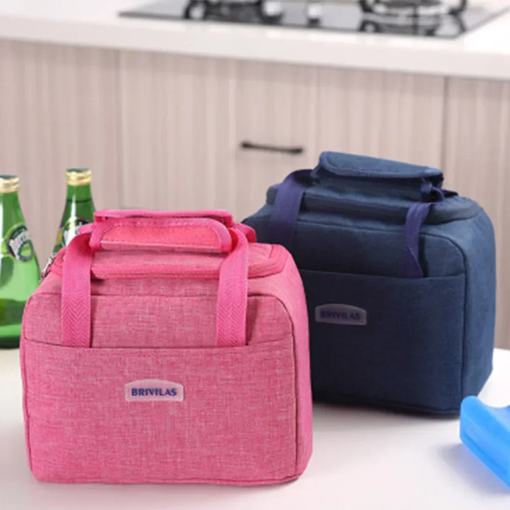 Portable Lunch Bag New Thermal Insulated Lunch Box Tote Cooler Handbag Bento Pouch Dinner Container School Food Storage Bags