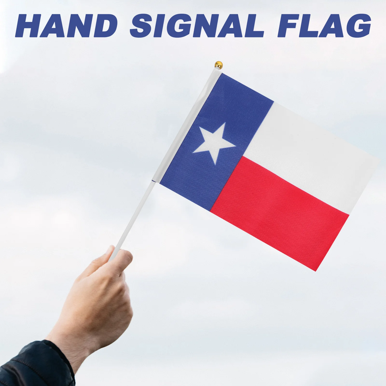 

10pcs Handheld Texas Flag Small Mini Stick Flags Patriotic Party Decorations Durable Plastic Polyester for Festivals Outdoor
