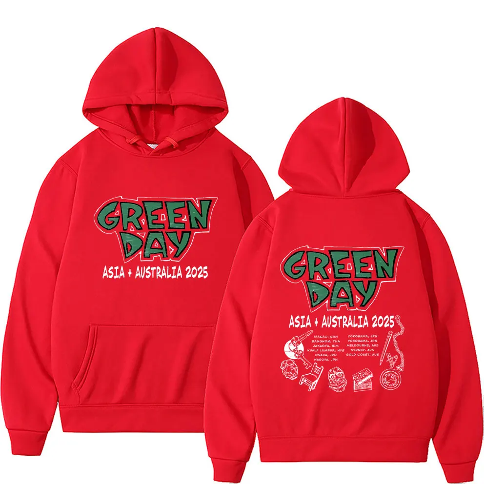 Limited Punk Band Green Day Asia Australia 2025 Hoodie Men Clothing Fashion Gothic Rock Oversized Hoodies Male Vintage Hoodies
