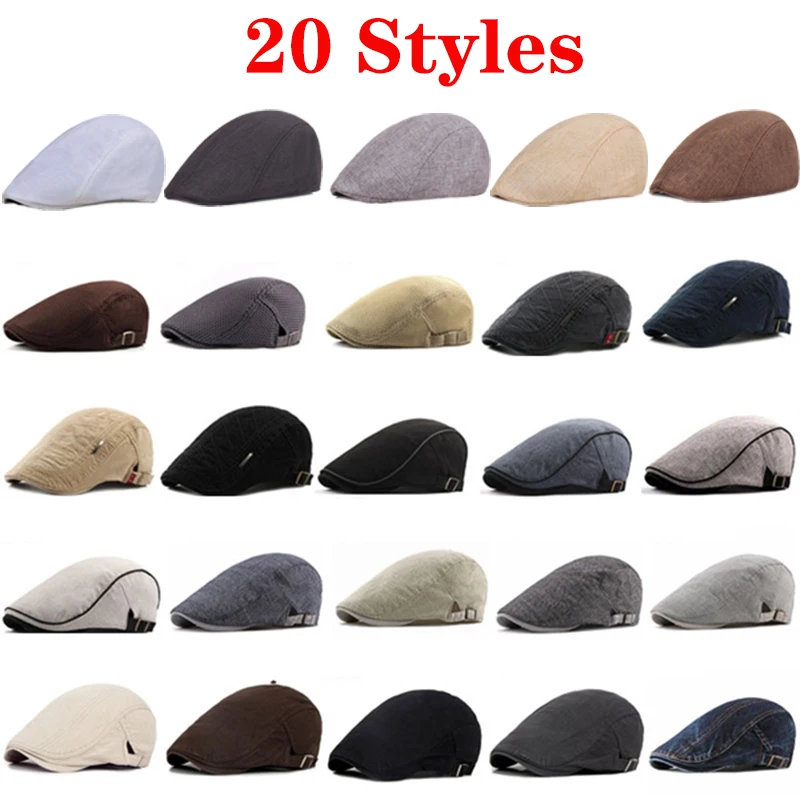 MEN British Style Autumn Winter Solid Color Berets Cap Hats Fashion Flat Caps for Men Hat Classic Vintage Adjustable Beret Cap