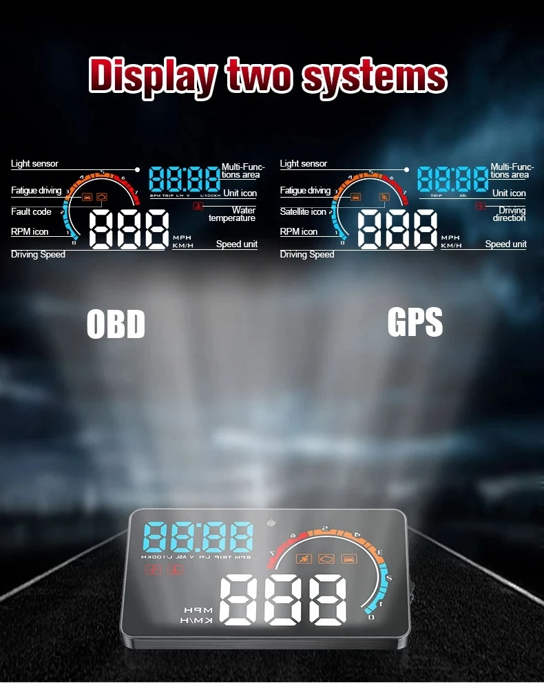 Universal Car Head-Up Display D2500 HUD 4 