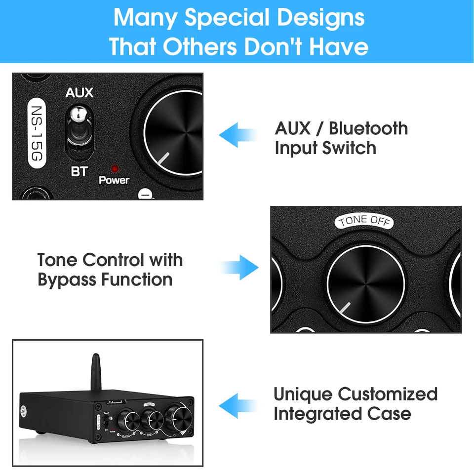 Nobsoundミニbluetooth 5.0 TPA3116 デジタルオーディオアンプ