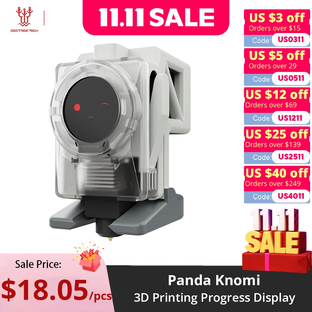 

BIGTREETECH Panda Knomi 3D Printing Progress Display Screen Real-time Status Update Customize UI OTA for Bambulab A1 X1 P1 P2S