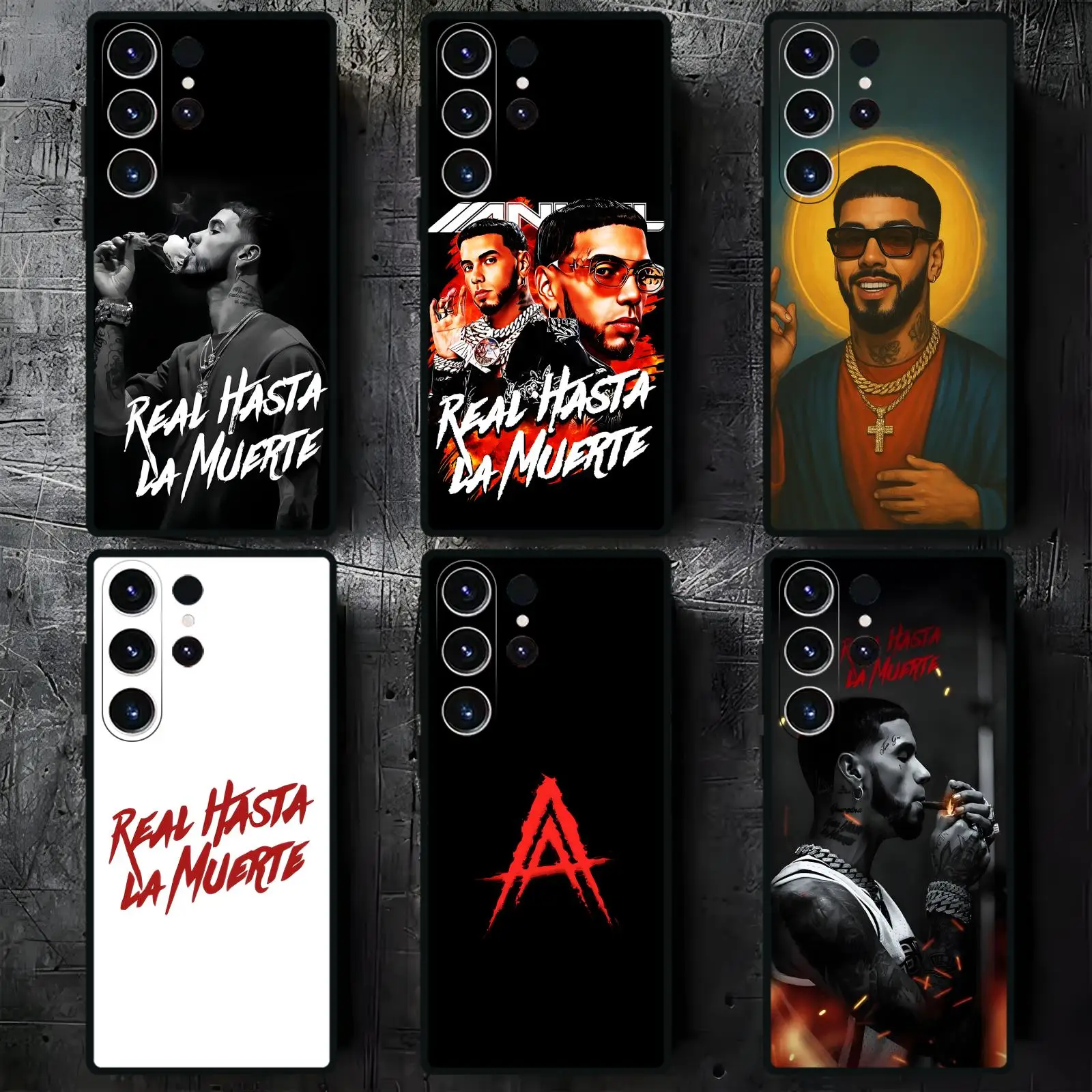 Phone Case For Samsung S26 S25 S24 S23 S22 S21 S20 Ultra Note20 Soft black Shockproof Cover Rapper Anueles AA