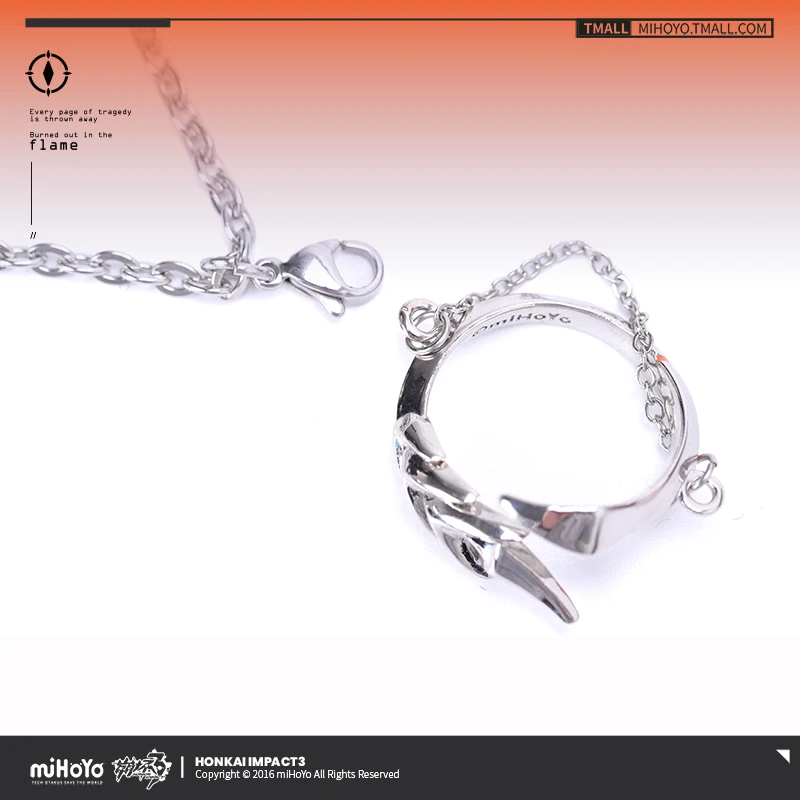 Honkai Impact 3rd Official Merch Original Authentic From miHoYo Kiana Kaslana Herrscher of Flamescion Necklace Ring Set