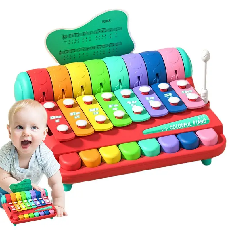 

Kids Xylophone Portable Interactive Knocking Toy Colorful Musical Instruments Early Learning Educational Piano Keyboard For