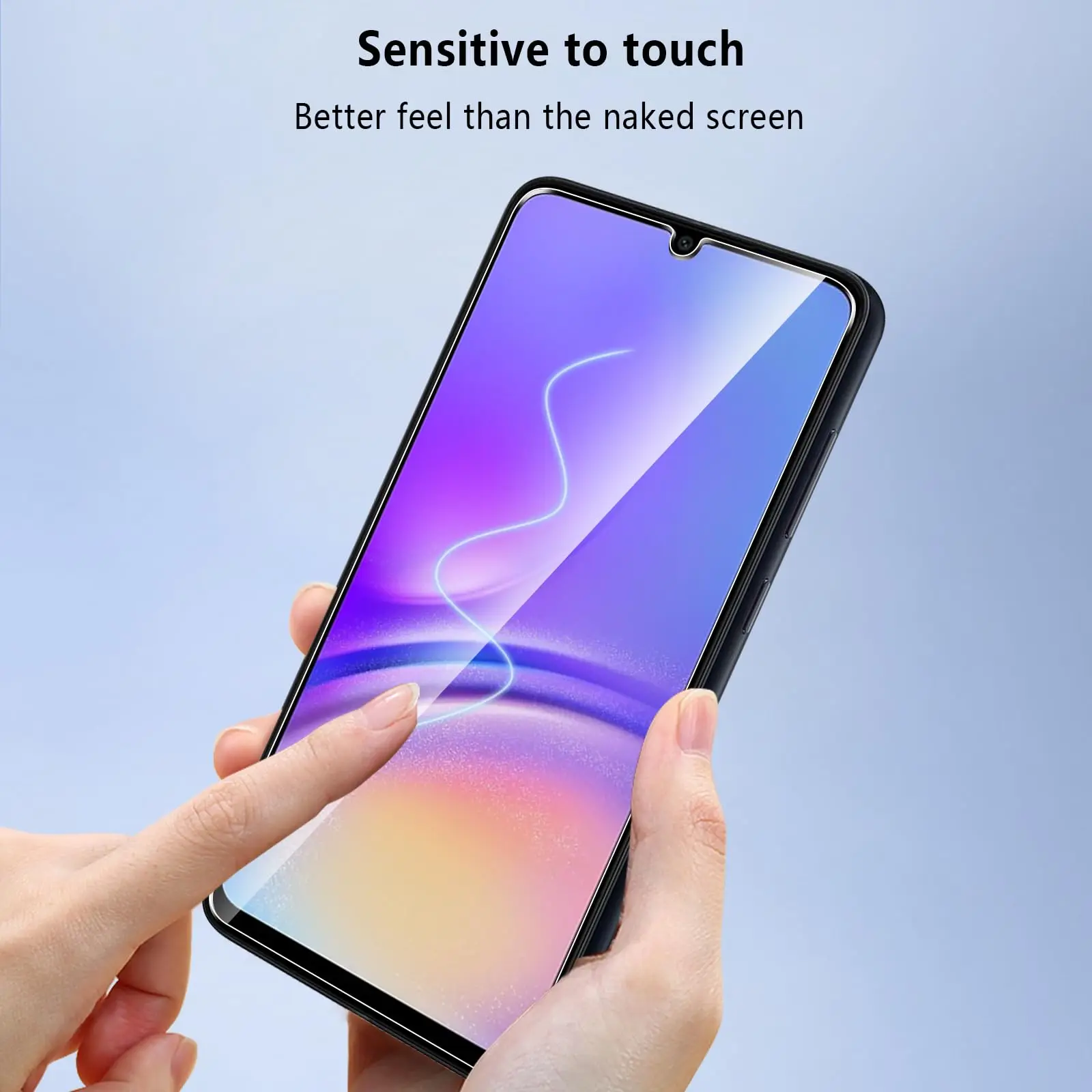 Pellicola salvaschermo per Galaxy A05 A05s Samsung, vetro temperato HD Crystal 9H custodia in alluminio antigraffio alta amichevole