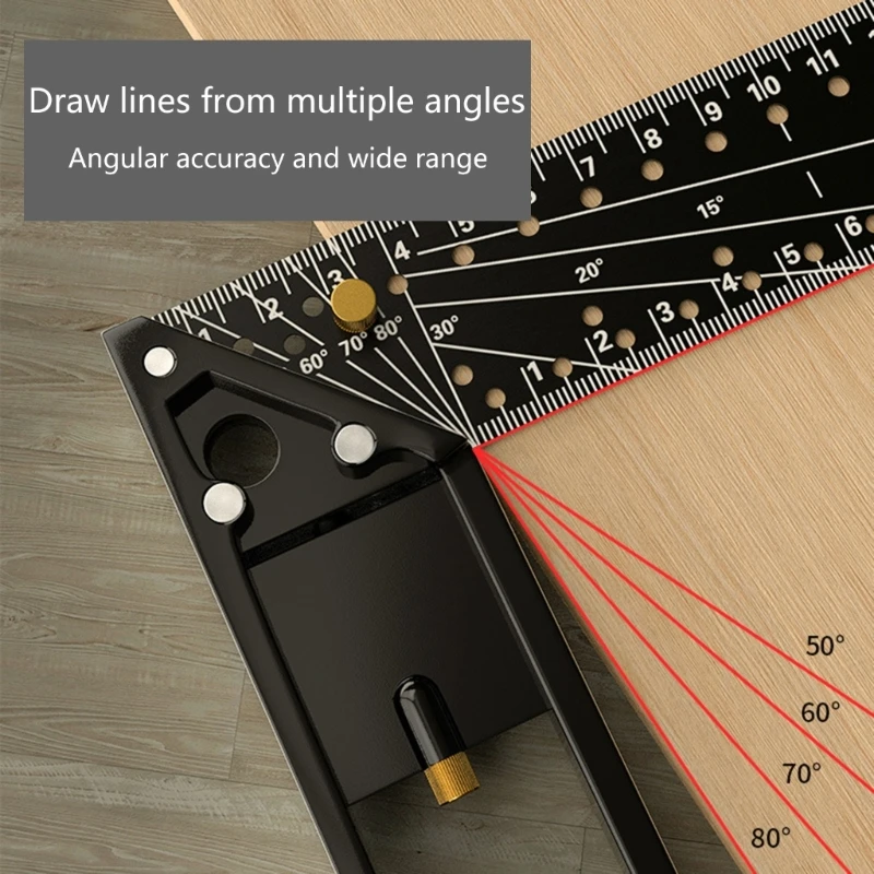 2024 New Professional Easy Reads Aluminum Carpenter Square, 12inch/15.7inch Right Angles Measuring Rule Tool Woodworking