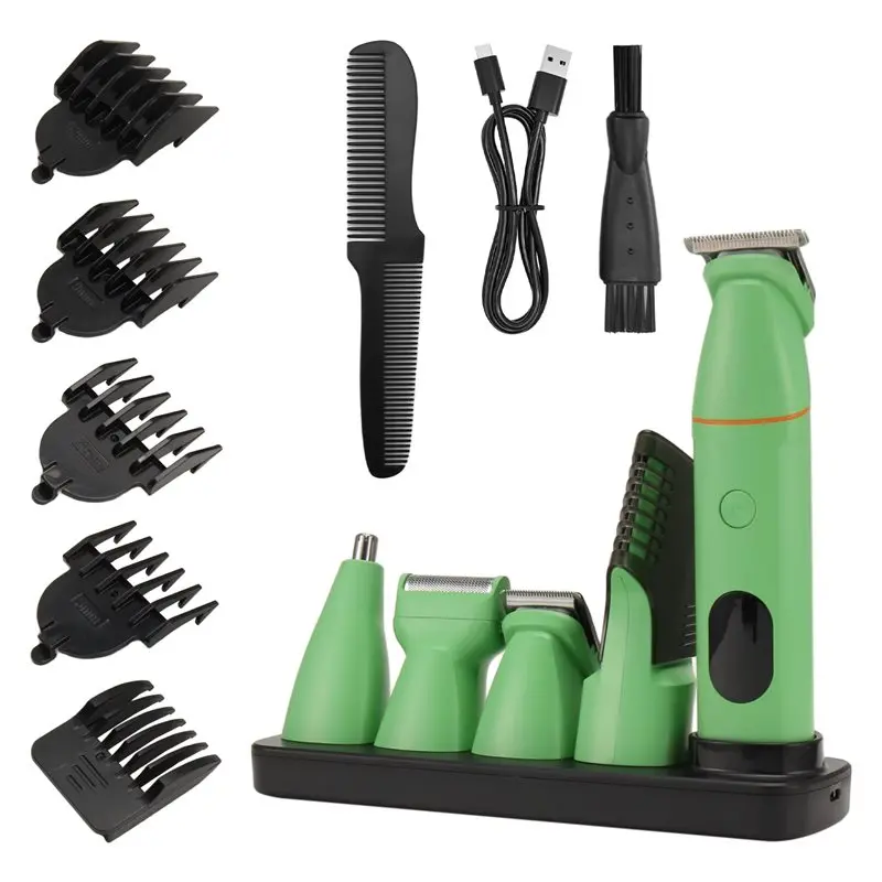A22F-para hombres S 5-en-1 cortadora de pelo eléctrica Set recortadora de barba afeitadora lavable de cuerpo completo depilación de nariz para hombres