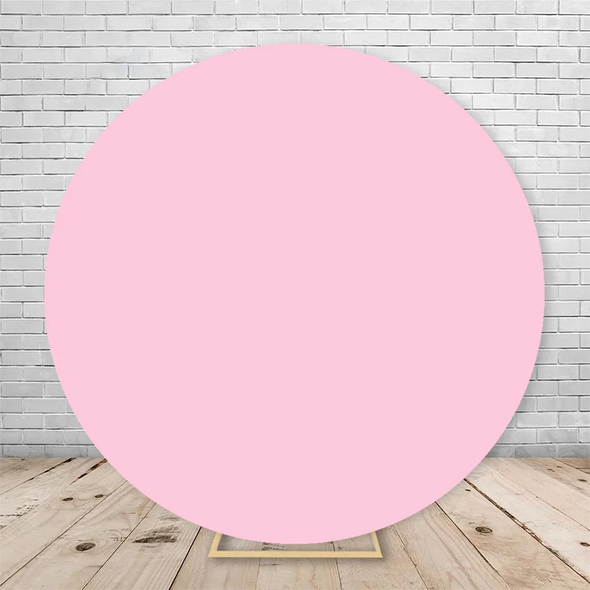 White Round Backdrop Cover Pink Solid Color Circle Photography Background Baby Shower Birthday Party Wedding Adult Decor Props