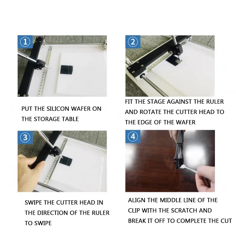 Portable Double Rail Silicon Chip Cutter - Thin Layer Glass Slicing Laboratory Tool Alloy/Diamond Wafer Cutting Instrument