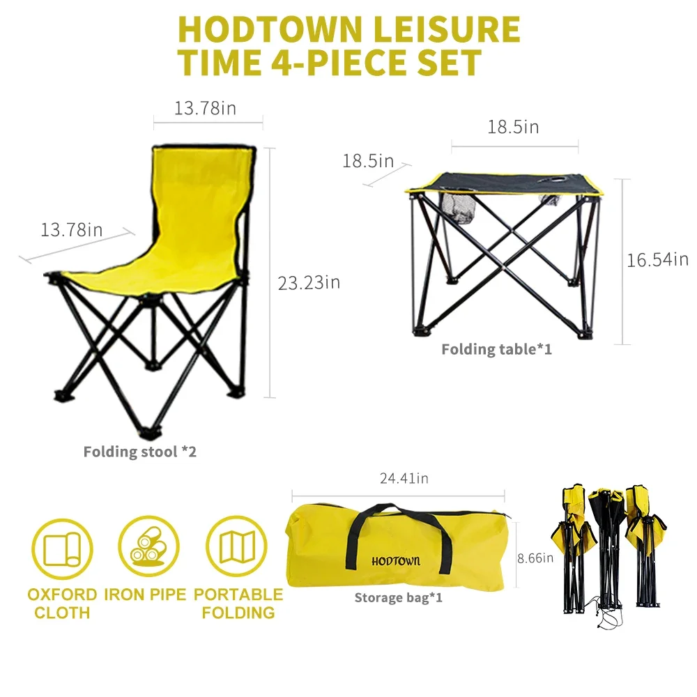 HODTOWN dining camping portable fishing chair foldable beach chair outdoor garden park single lazy chair back cushion