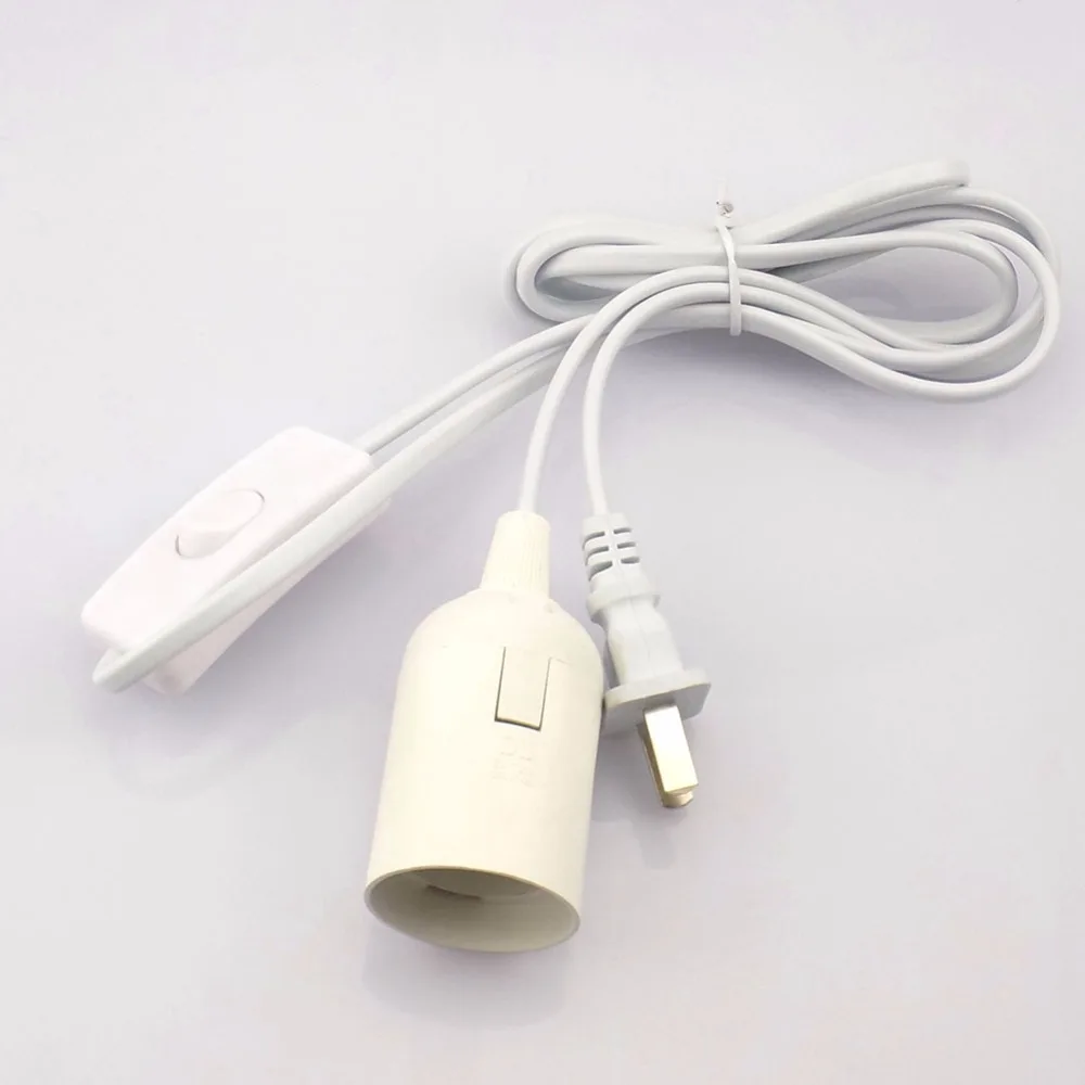 EU US UK E27 Power Cord Light bulb Base holder extension Cable led lamp switch wire electric Socket plug Converters 110v 220v A1