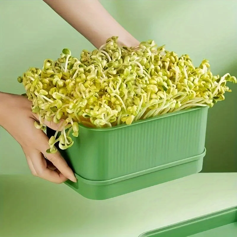 1set Bean Sprouts Seed Germination Tray Stacked Structure Seedling Pot Durable Hydroponics Seedling Tray Gardening Accessories