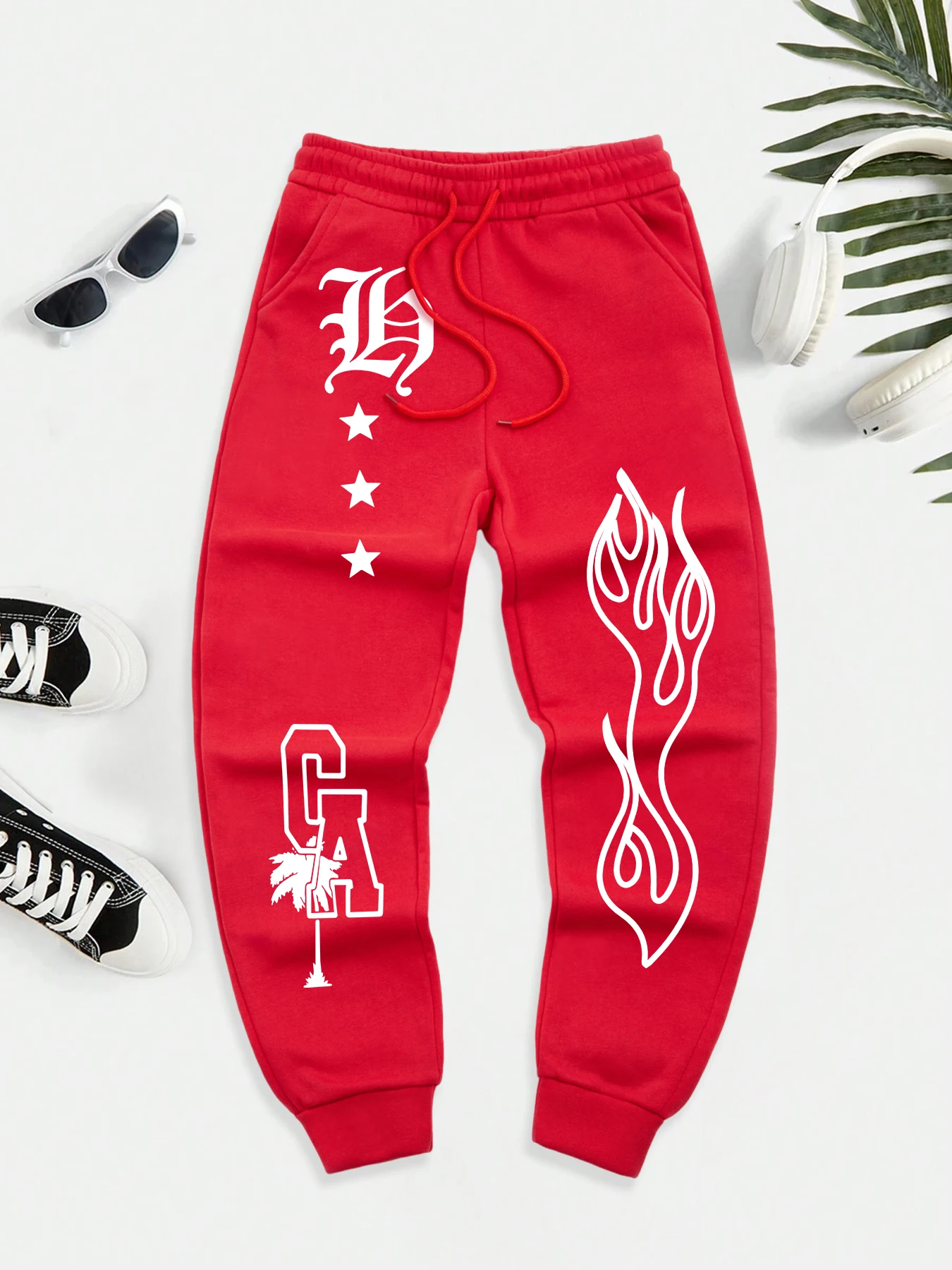 Pantalones Deportivos Hombre Estampado Llamas
