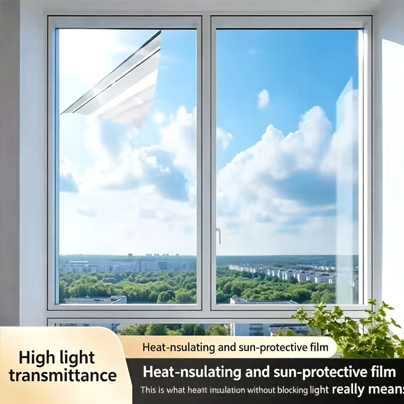 Film de fenêtre unidirectionnel pour la confidentialité, protection solaire, blocage de la lumière, contrôle de la chaleur, adhésion statique, amovible pour la maison, le balcon, le verre
