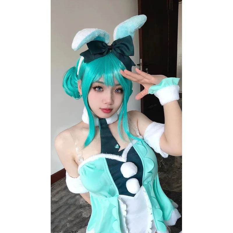 Anime Vocaloid Miku Cosplay sexy Frauen ritt-spielen Japan Midi Kleid Anfänger Zukunft Kostüm Halloween Party niedlichen Perücke Uniformen