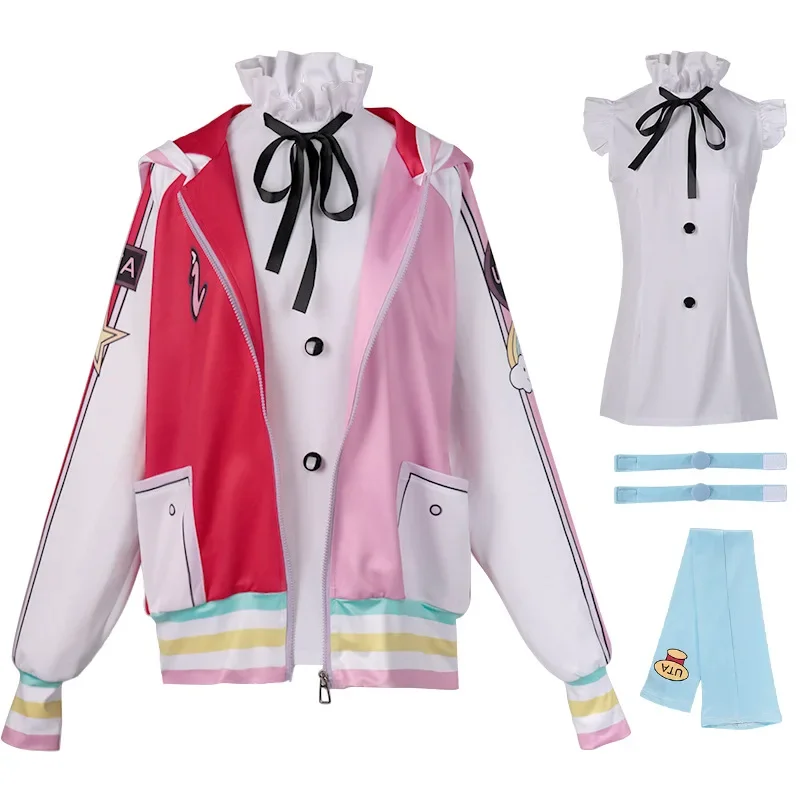 UTA Cosplay Halloween Christmas Costumes 2025 Anime Cosplay Film Red Uta Cosplay Costume Coat Hoodie Dress Wig Earphone Full Set