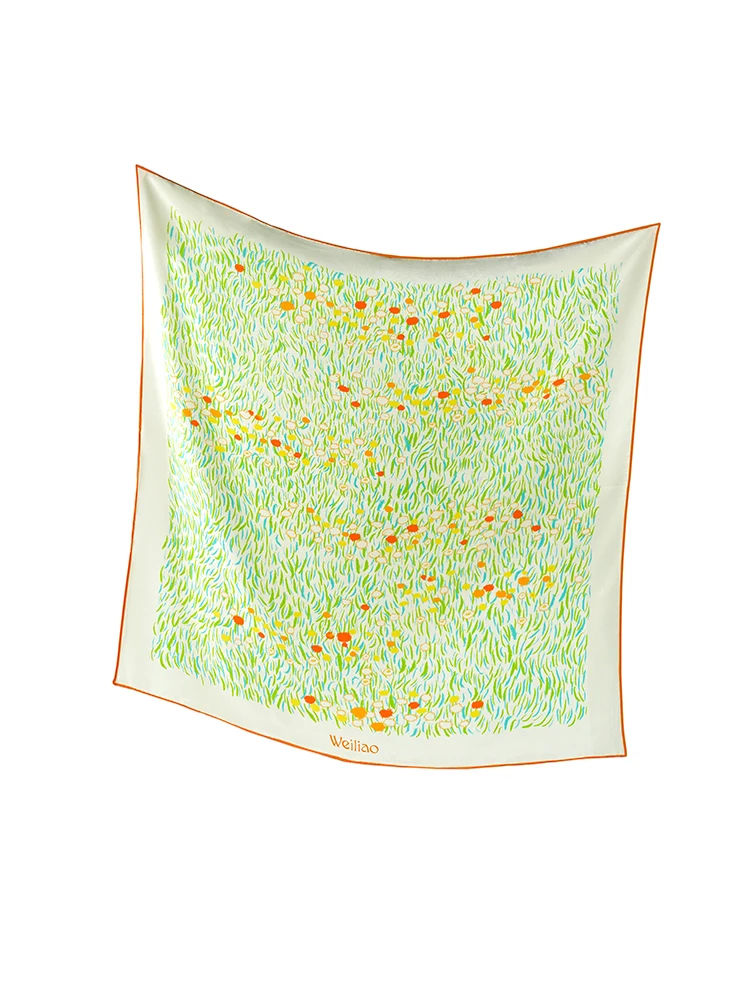 Weiliao Original Silk Scarf Collection Departure Edition  Silk True Silk Scarf Fashionable Vintage Print Women's Scarf