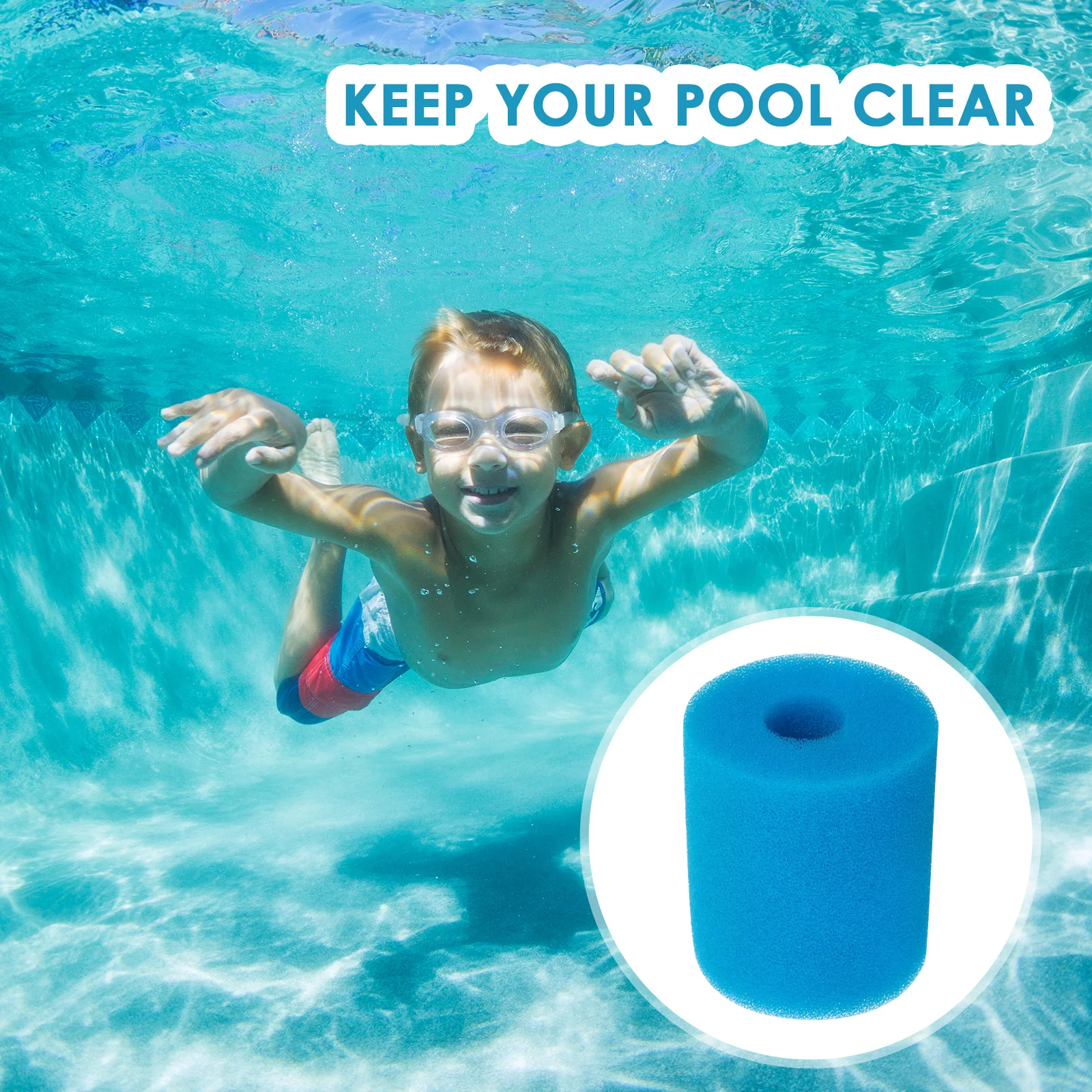 

2pcs Filter Cotton Replacement for Pool Pump Swimming Pool Filter Cleaner Sponge Reusable Heavy Duty Filtration Element for Spa