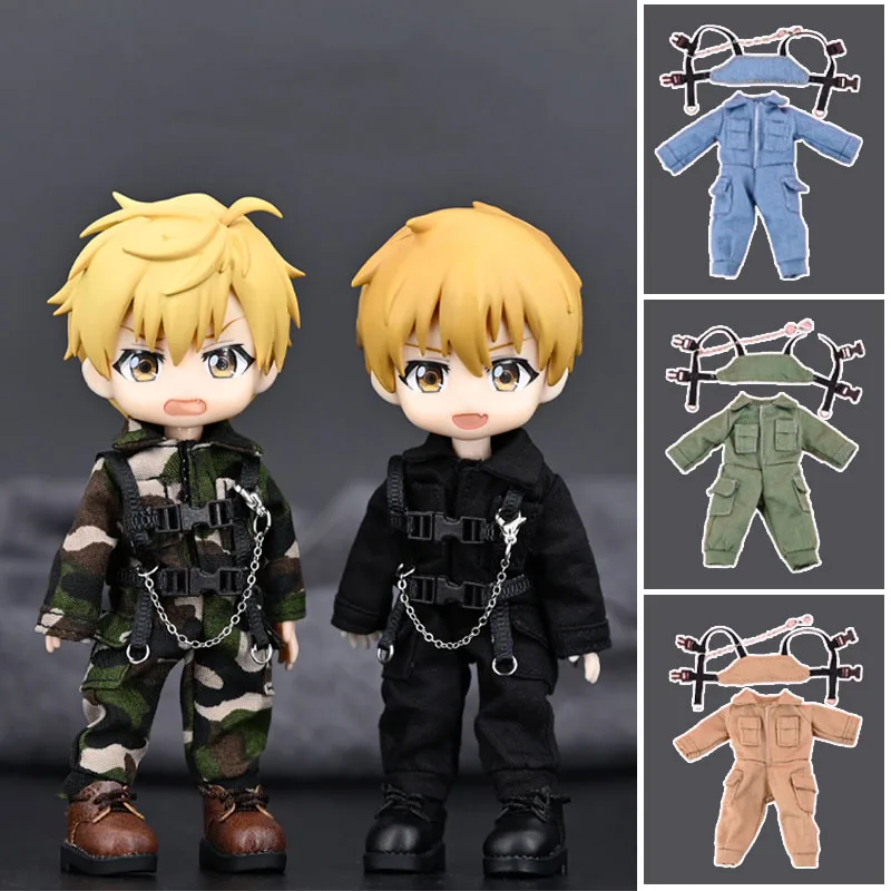 HOUZIWA GSC 1/12 Bjd Doll Clothes OB11 Tactics Suit Set