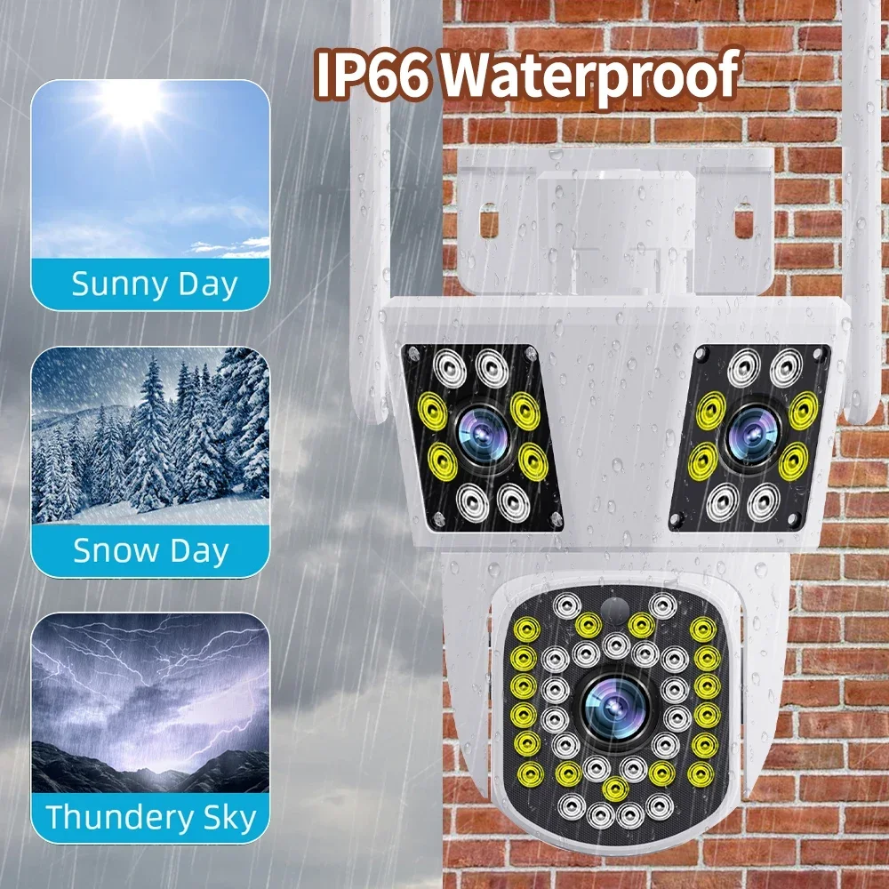 PEGATAH 6K 12MP ثلاثة عدسة ثلاثة شاشة WIFI IP كاميرا خارجية AI تتبع الإنسان PTZ كاميرات فيديو أمنية مقاومة للماء #5