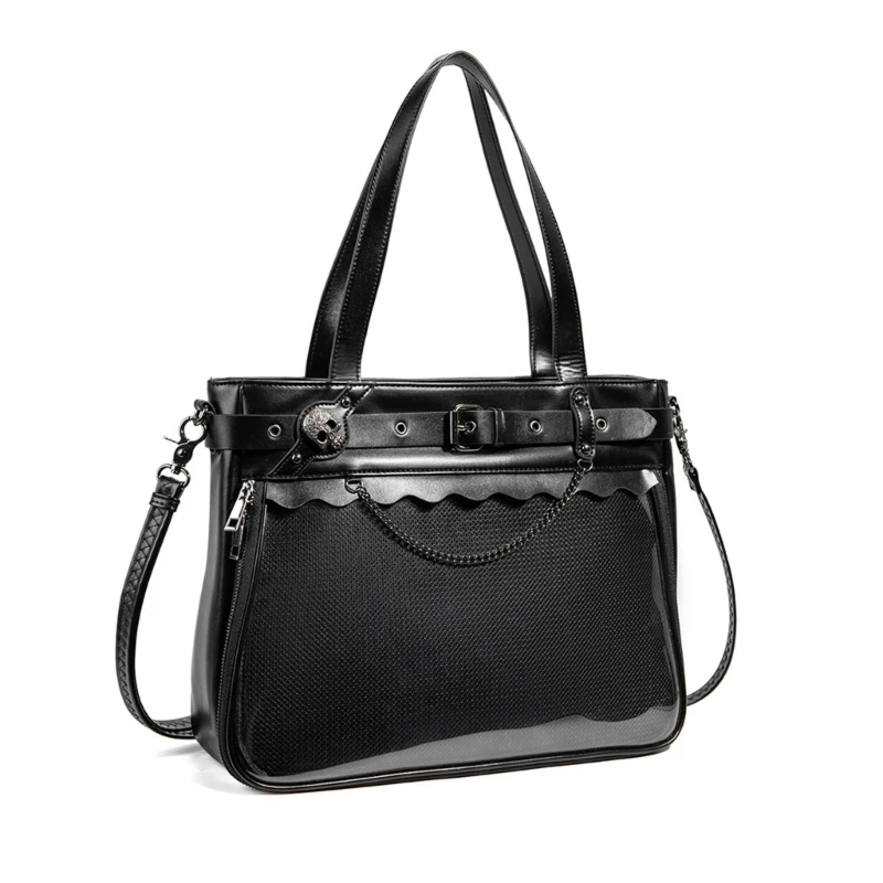 340D For Cosplay PU Leather Handbag Wear Resistant Multiple Compartments Adjustable