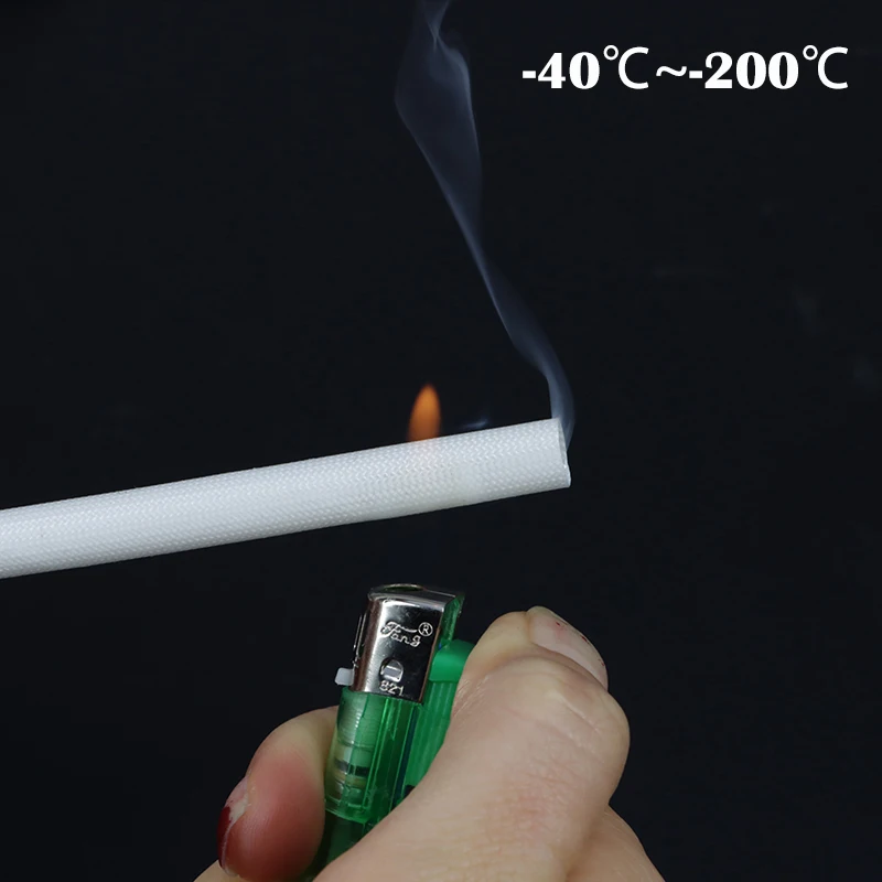 200°C Glasfaser-Geflechtschlauch mit Silikonharzbeschichtung Durchmesser 1mm - 25mm Glasfaserrohr Glasfaser-Kabelummantelungen – Detail 5