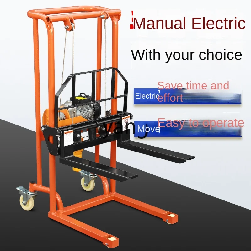 Yjq Manual Hydraulic Forklift Lift Platform Electric Loading and Unloading Miniature Small Household Stacking Trolley