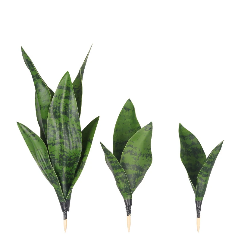 1Pc Simulated Green Plants Artificial Tiger Skin Orchid Leaves Indoor Potted Plants DIY Accessories Home Arrangement Decoration