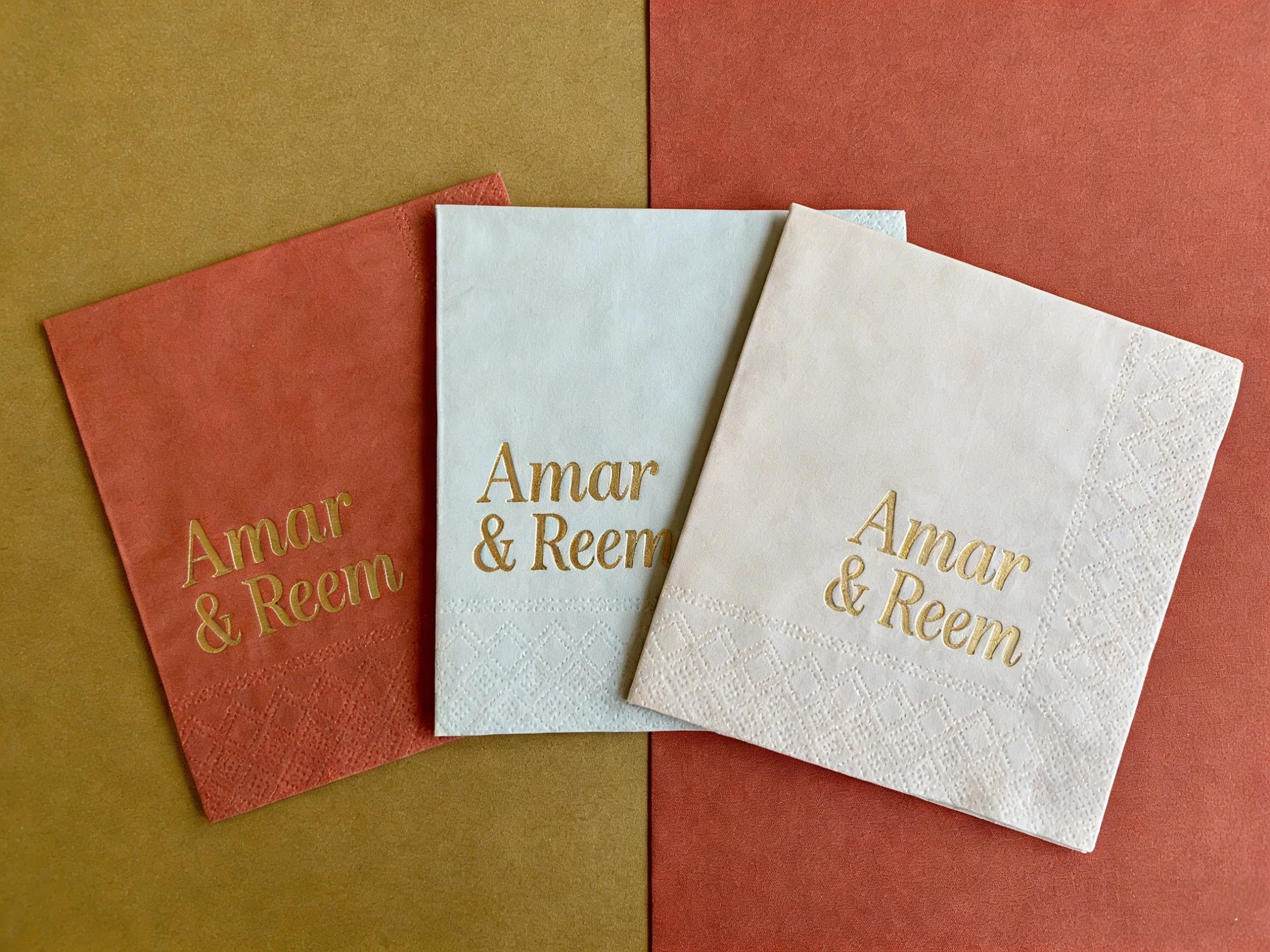 

50pcs Custom Wedding Napkins, Monogrammed Cocktail Paper Napkins for Bridal Shower Birthday Party Supplies Hostess Gift