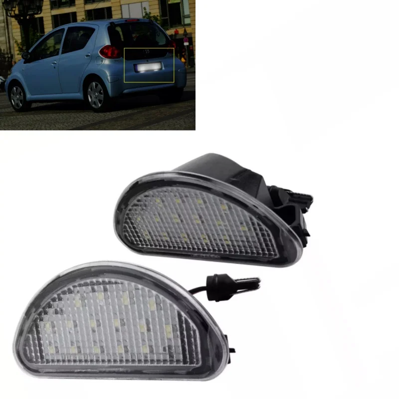 

12V 1Pair LED License Number Plate Light Lamps For Toyota Aygo MK I 2005-2014 Automobiles Light 6000K Xenon White 81270-0H010