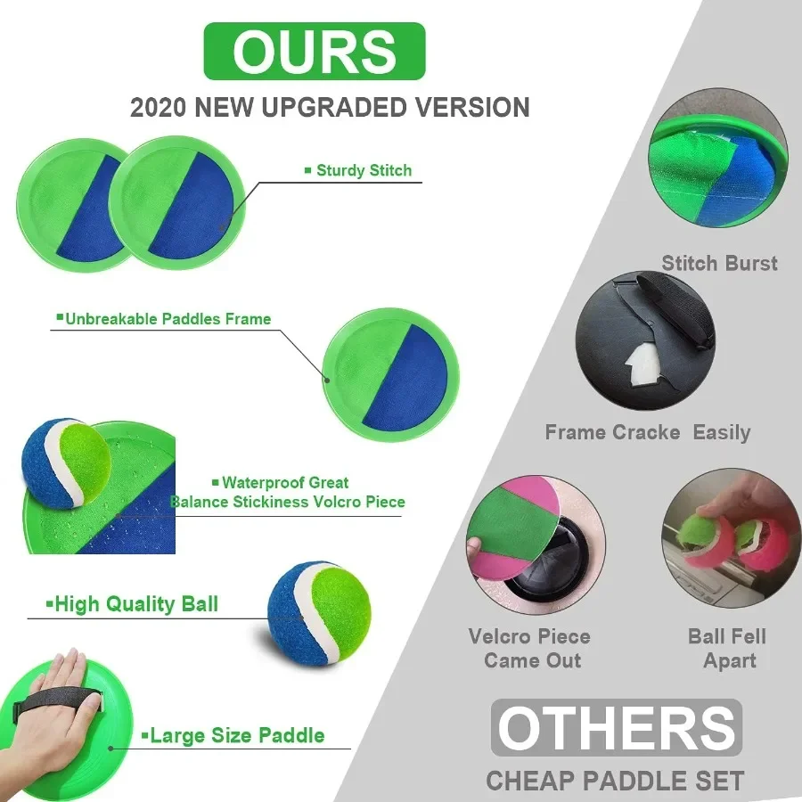 Bola de captura conjunto jogos jogar paddle praia brinquedos quintal piscina ao ar livre quintal acampamento jogar idade 3 4 5 6 7 8 9 10 11 12 anos de idade